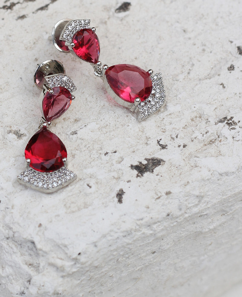 Ruby Doublet Earring