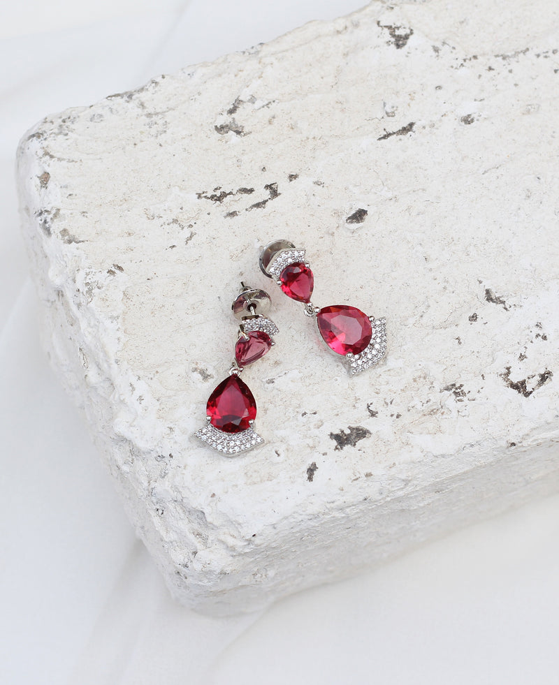 Ruby Doublet Earring