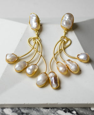 Contemporary layered baroque earrings