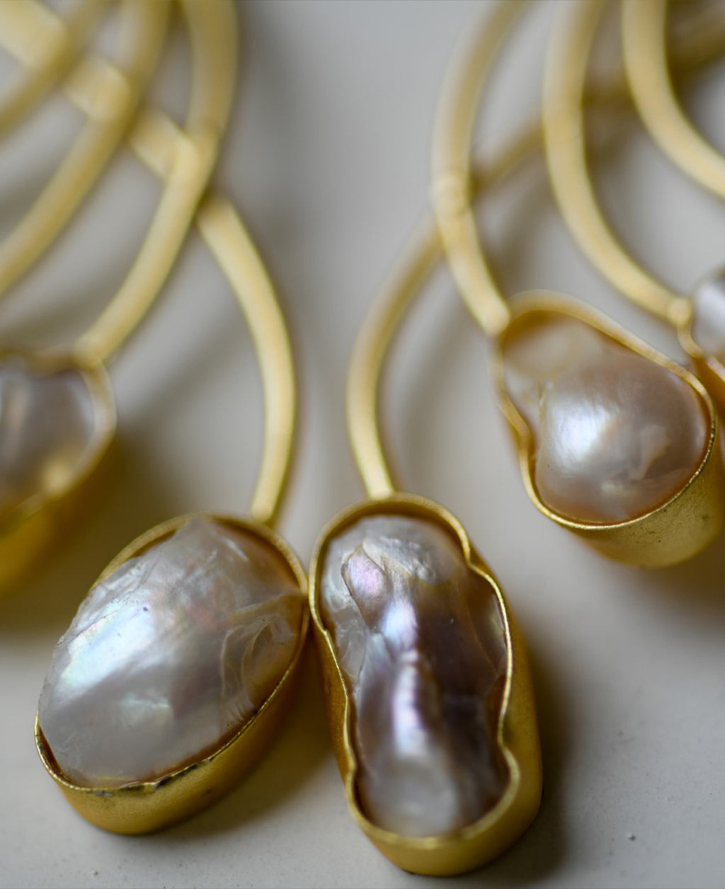 Contemporary layered baroque earrings