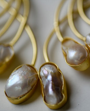 Contemporary layered baroque earrings